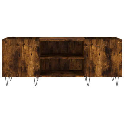 Record Cabinet Smoked Oak 121x38x48 cm Engineered Wood