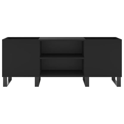 Record Cabinet Black 121x38x48 cm Engineered Wood