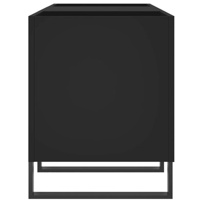 Record Cabinet Black 121x38x48 cm Engineered Wood