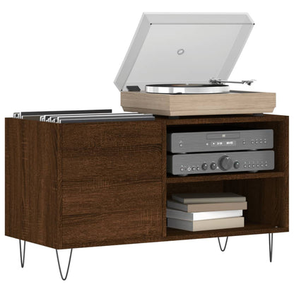 Record Cabinet Brown Oak 85x38x48 cm Engineered Wood