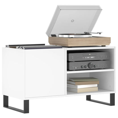 Record Cabinet White 85x38x48 cm Engineered Wood