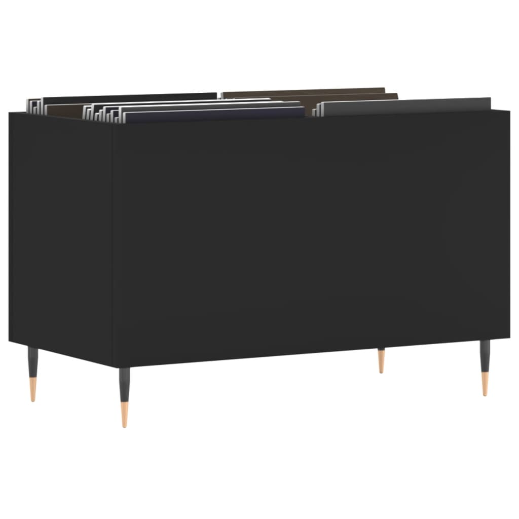 Record Cabinet Black 74.5x38x48 cm Engineered Wood