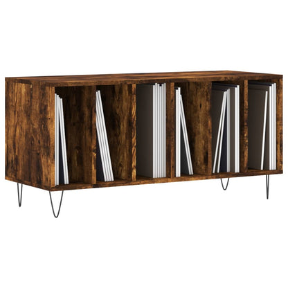 Record Cabinet Smoked Oak 100x38x48 cm Engineered Wood