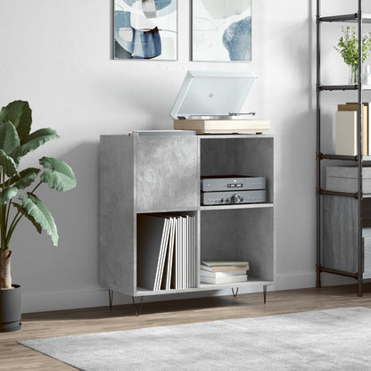 Record Cabinet Concrete Grey 84.5x38x89 cm Engineered Wood