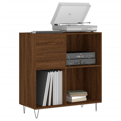Record Cabinet Brown Oak 84.5x38x89 cm Engineered Wood
