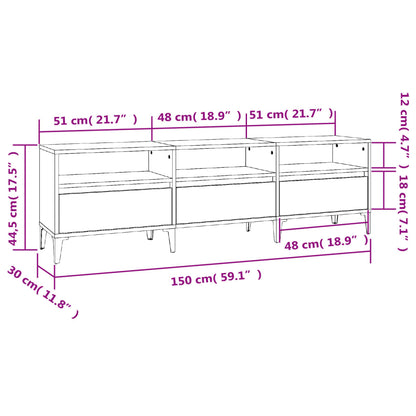 TV Cabinet Brown Oak 150x30x44.5 cm Engineered Wood