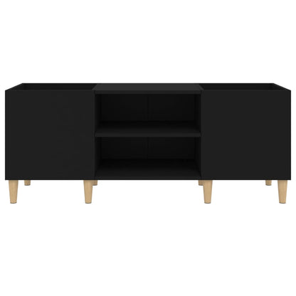 Record Cabinet Black 121x38x48 cm Engineered Wood