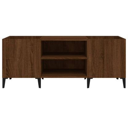 Record Cabinet Brown Oak 121x38x48 cm Engineered Wood