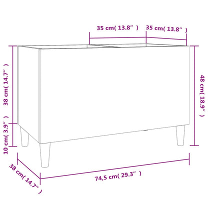 Record Cabinet Concrete Grey 74.5x38x48 cm Engineered Wood