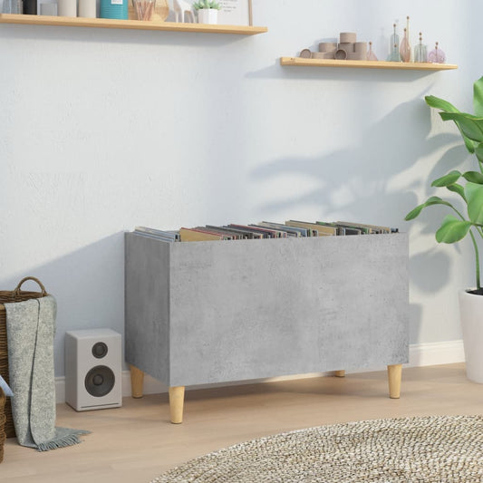Record Cabinet Concrete Grey 74.5x38x48 cm Engineered Wood