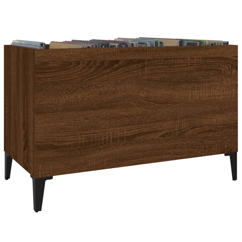 Record Cabinet Brown Oak 74.5x38x48 cm Engineered Wood