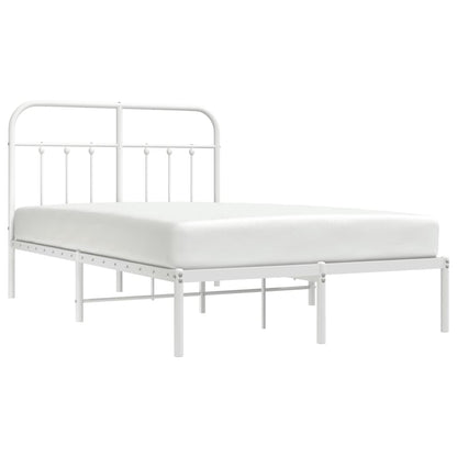 Metal Bed Frame without Mattress with Headboard White 120x200cm