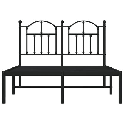 Metal Bed Frame without Mattress with Headboard Black 120x190cm
