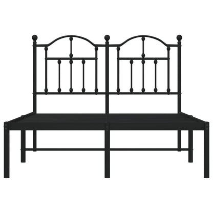 Metal Bed Frame without Mattress with Headboard Black 120x200cm