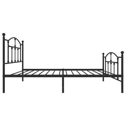 Metal Bed Frame without Mattress with Footboard Black 100x190cm