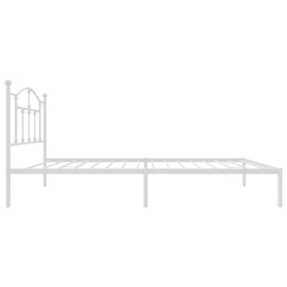 Metal Bed Frame without Mattress with Headboard White 90x190cm