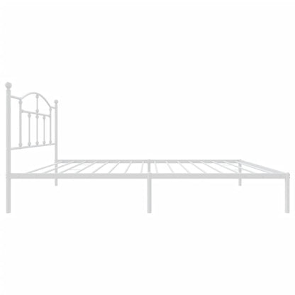Metal Bed Frame without Mattress with Headboard White 107x203cm