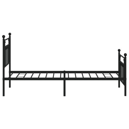 Metal Bed Frame without Mattress with Footboard Black 90x200cm