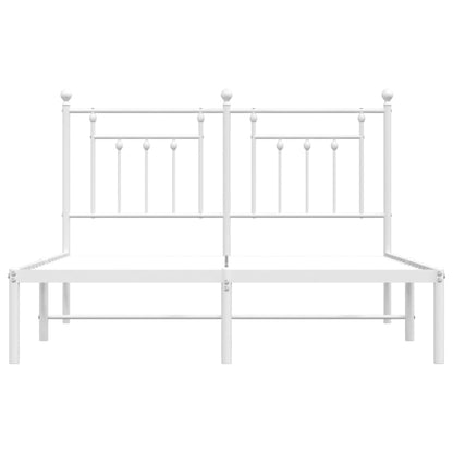 Metal Bed Frame without Mattress with Headboard White 140x200cm