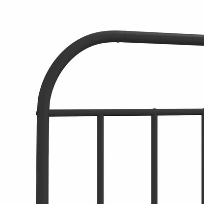 Metal Bed Frame without Mattress with Headboard Black 100x200cm