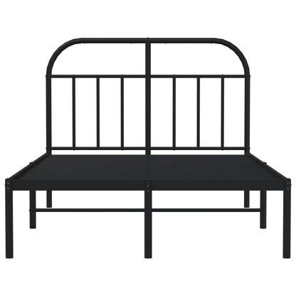 Metal Bed Frame without Mattress with Headboard Black 120x200cm