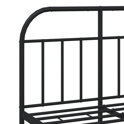 Metal Bed Frame without Mattress with Headboard Black 120x200cm
