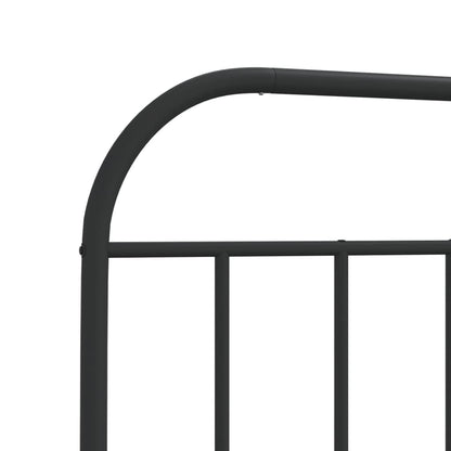 Metal Bed Frame without Mattress with Footboard Black 90x190cm