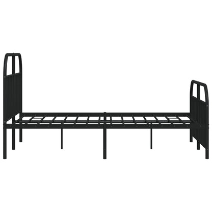 Metal Bed Frame without Mattress with Footboard Black 180x200cm