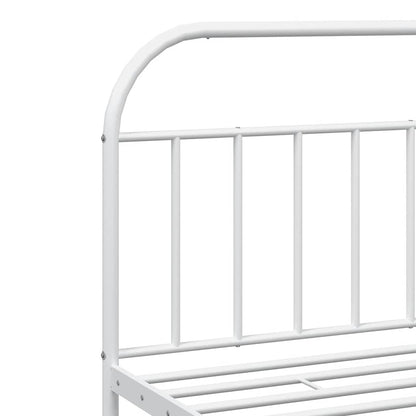 Metal Bed Frame without Mattress with Footboard White 193x203cm
