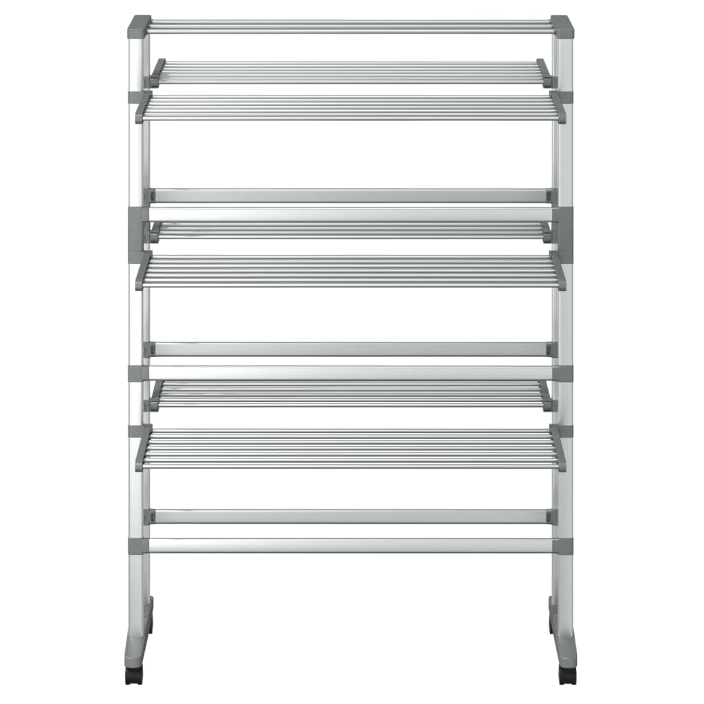 Laundry Drying Rack with Wheels 89x64x129 cm Aluminium