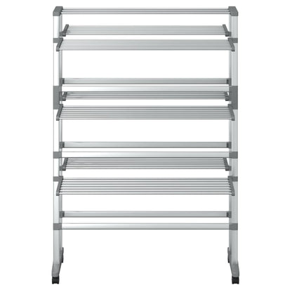 Laundry Drying Rack with Wheels 89x64x129 cm Aluminium