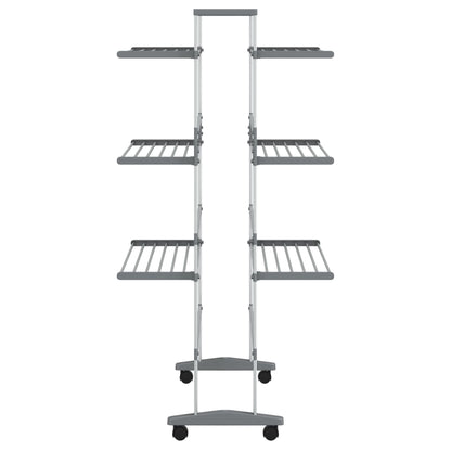 Laundry Drying Rack with Wheels 89x64x129 cm Aluminium