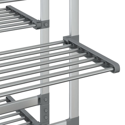 Laundry Drying Rack with Wheels 89x64x129 cm Aluminium