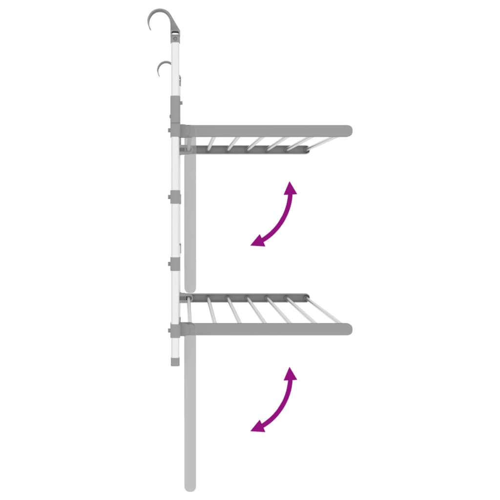 Drying Rack for Balcony 89x25x(60-95) cm Aluminium