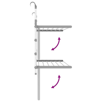 Drying Rack for Balcony 89x25x(60-95) cm Aluminium