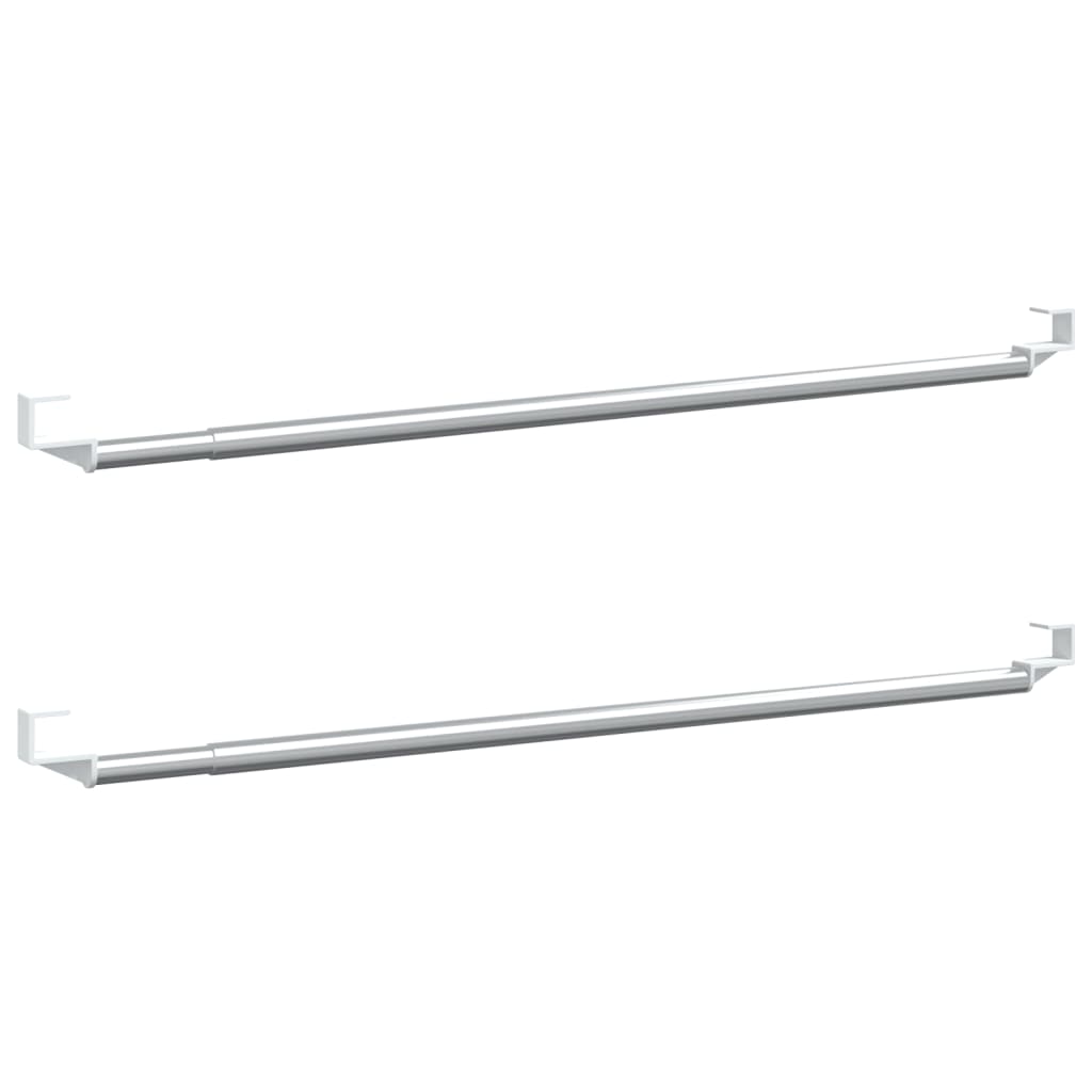 Curtain Rails 2 pcs White and Silver 40-60 cm Aluminium