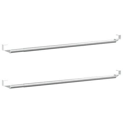 Curtain Rails 2 pcs White and Silver 40-60 cm Aluminium