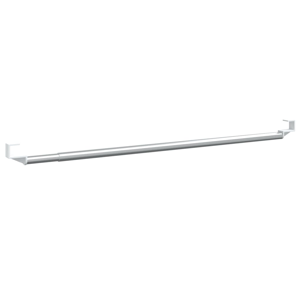 Curtain Rails 2 pcs White and Silver 40-60 cm Aluminium