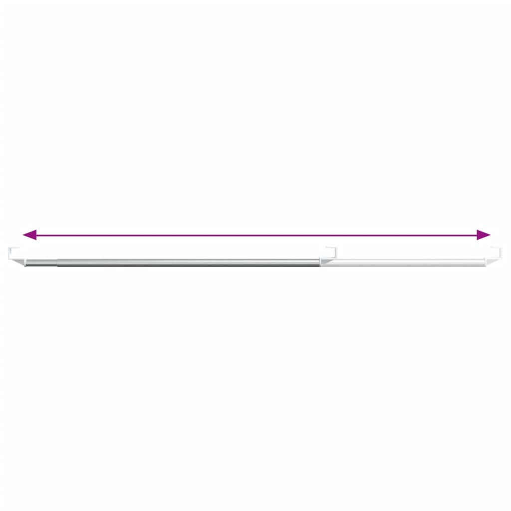 Curtain Rails 2 pcs White and Silver 40-60 cm Aluminium