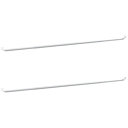 Curtain Rails 2 pcs White and Silver 90-130 cm Aluminium