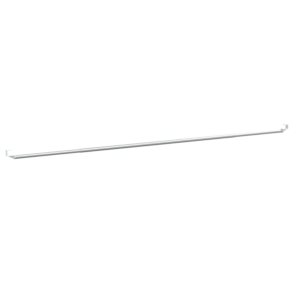 Curtain Rails 2 pcs White and Silver 90-130 cm Aluminium