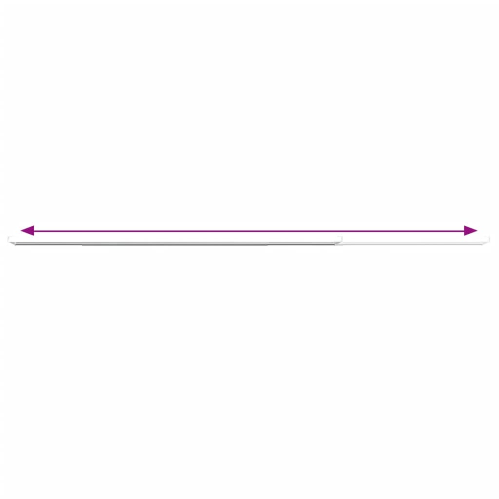Curtain Rails 2 pcs White and Silver 90-130 cm Aluminium