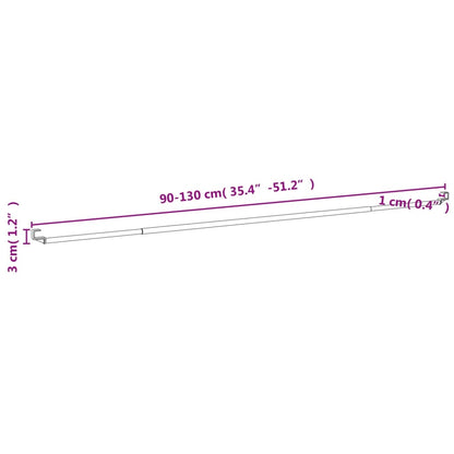 Curtain Rails 2 pcs White and Silver 90-130 cm Aluminium