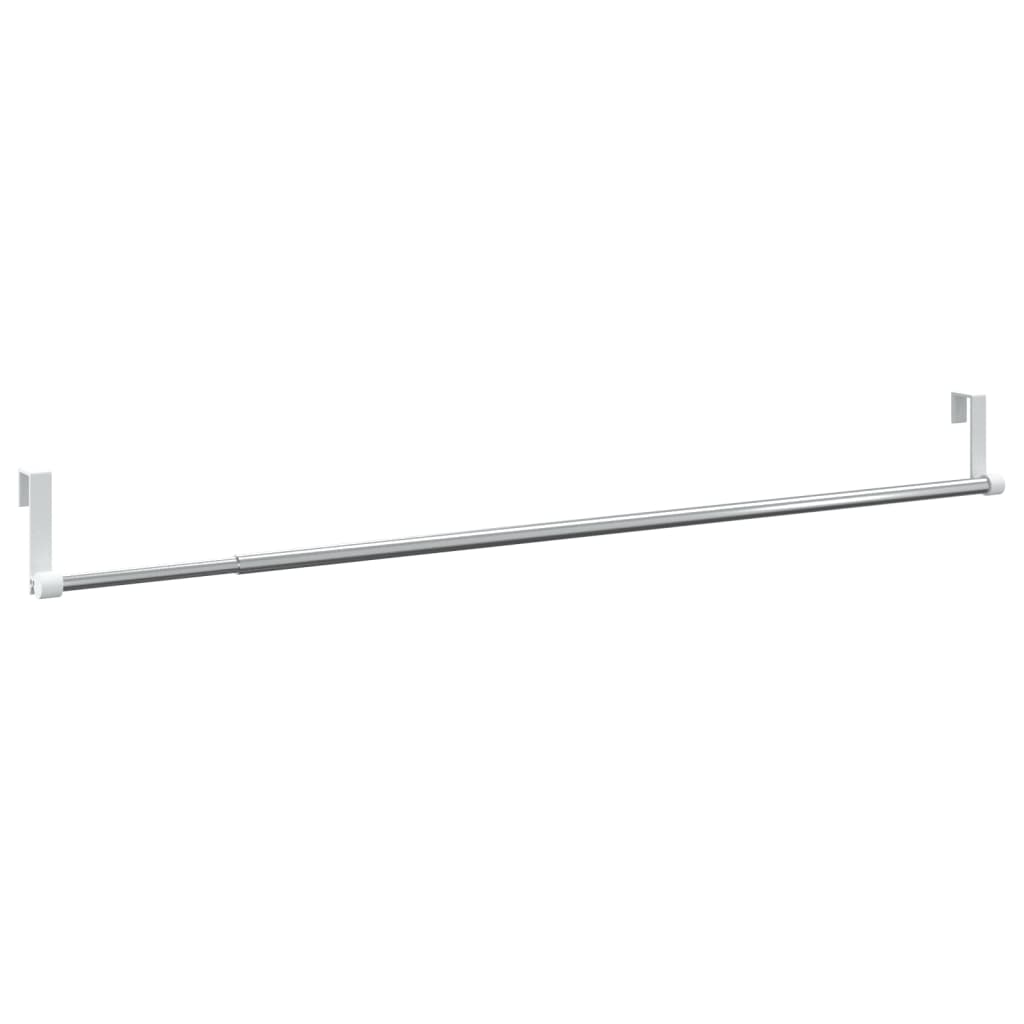Curtain Rails 2 pcs White and Silver 60-105 cm Aluminium