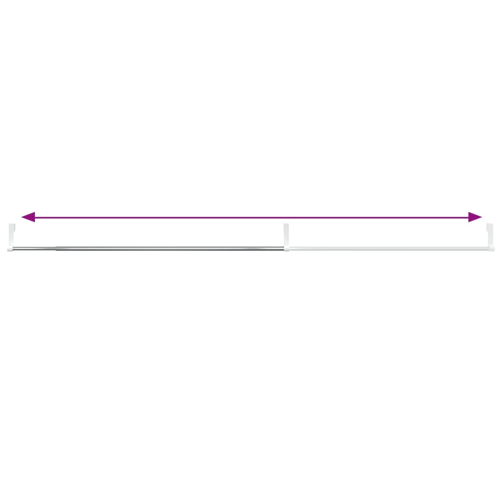 Curtain Rails 2 pcs White and Silver 60-105 cm Aluminium