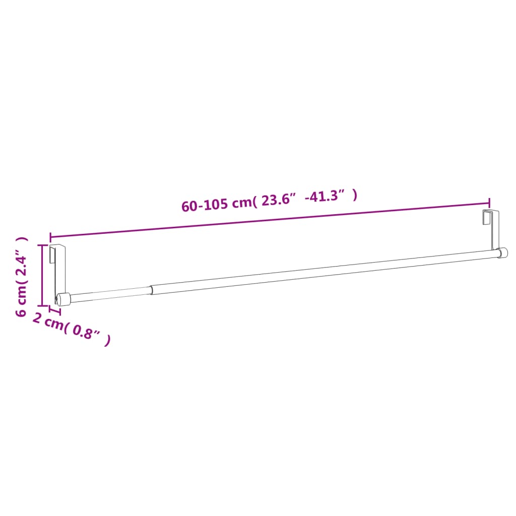 Curtain Rails 2 pcs White and Silver 60-105 cm Aluminium