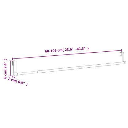 Curtain Rails 2 pcs White and Silver 60-105 cm Aluminium