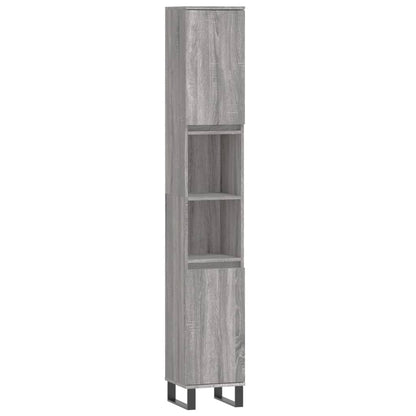 3 Piece Bathroom Cabinet Set Grey Sonoma Engineered Wood