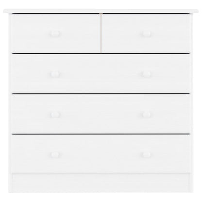 Chest of Drawers ALTA White 77x35x73 cm Solid Wood Pine