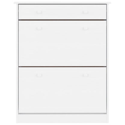 Shoe Cabinet ALTA White 77x35x96 cm Solid Wood Pine
